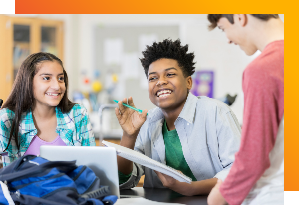 Students in a world language classroom enjoy an empathetic lesson. 