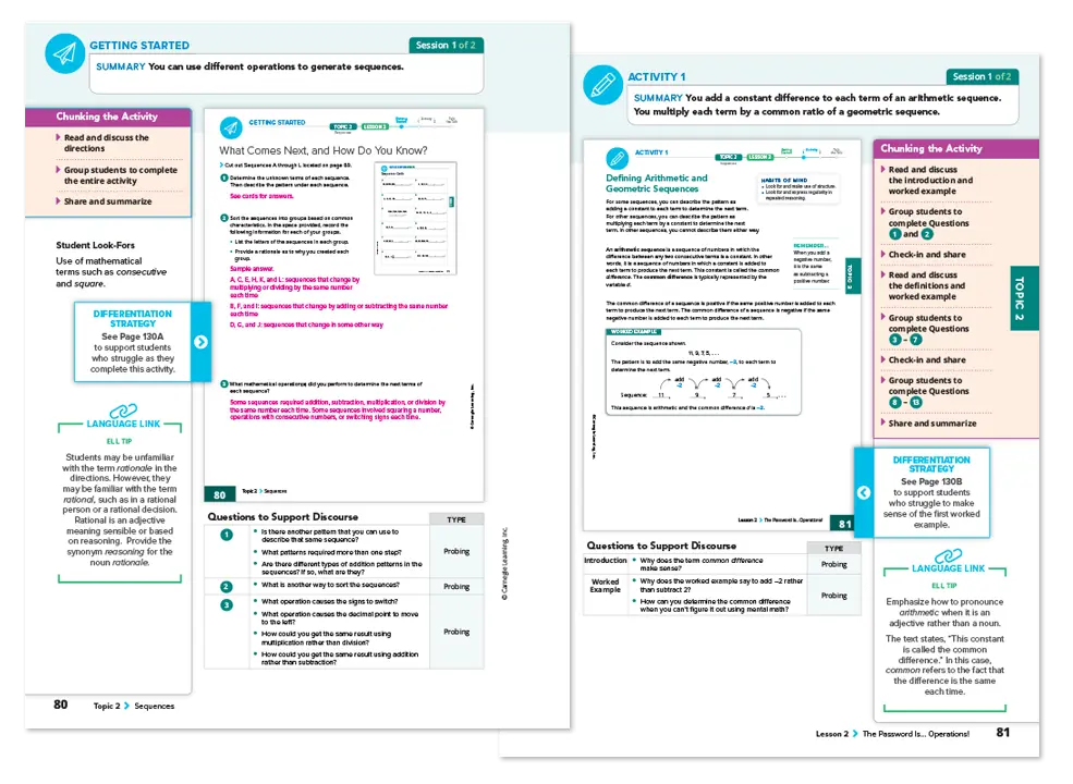 MATHbook textbook example highlighting collaberative activities.